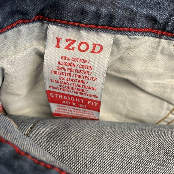 Izod Saltwater Jeans Men's 40x30 Comfort Stretch Straight Fit Denim - Picture 7 of 7